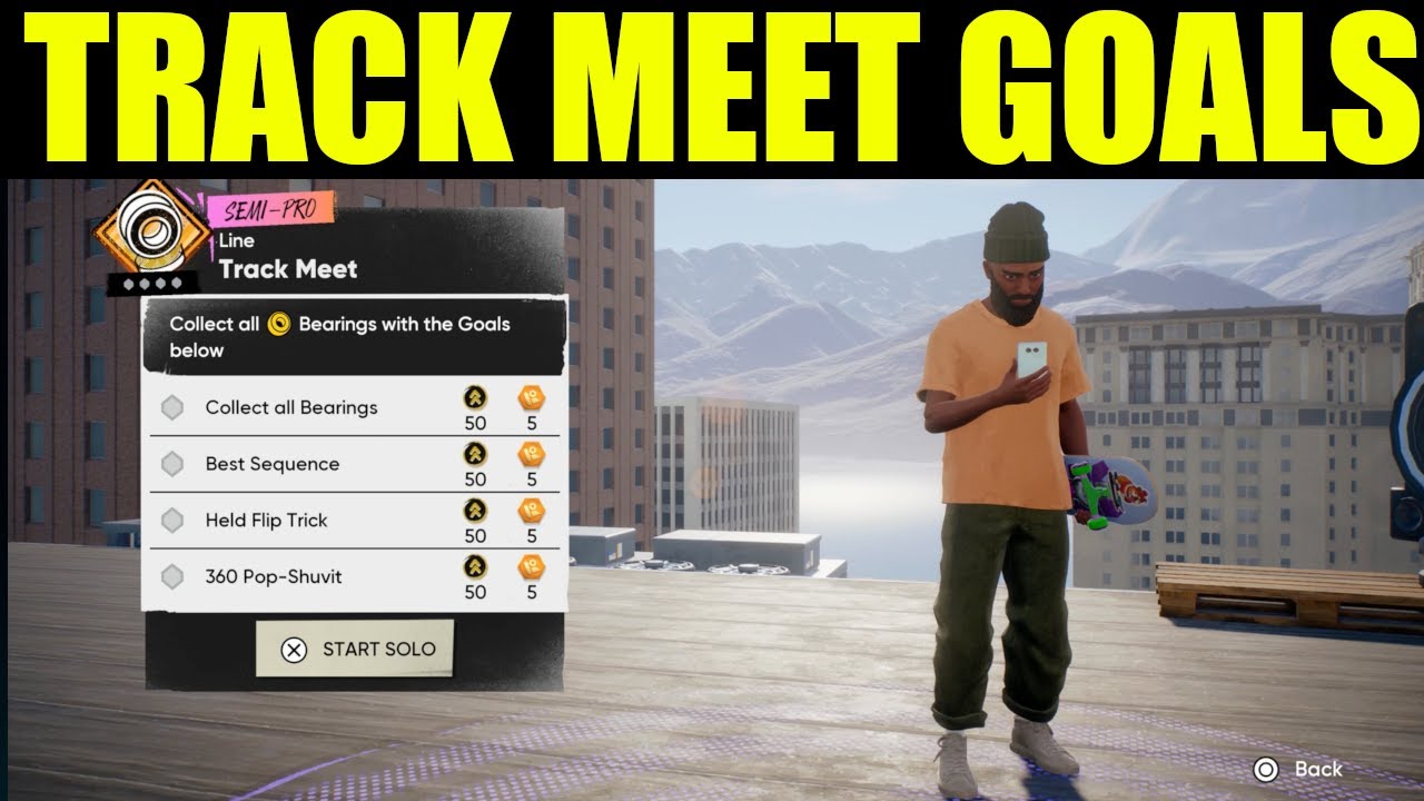 Skate 4 - track meet goals guide | How to 360 pop-shuvite it | held flip trick