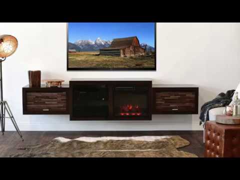 Woodwaves Wall Mounted Floating Fireplace TV Stand - ECO ...