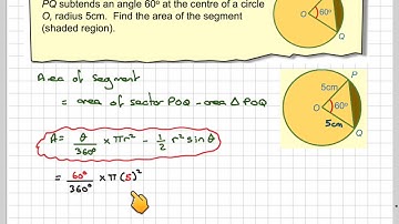 Area of a segment angle in degrees