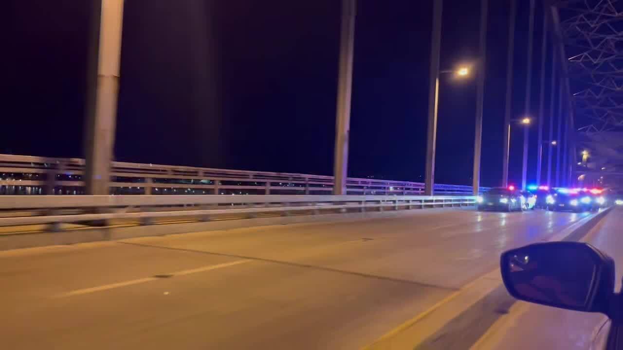 09 09 2023 rolling roadblock on Centennial Bridge