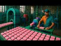 How to make a beauty soap in local factory !!