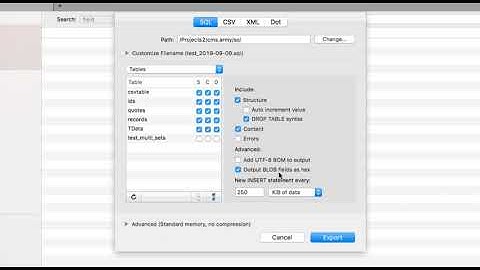 How to Export database in Sequel pro on Mac