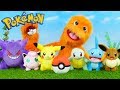 Fuzzy Puppet plays Pokemon go!  New Pokemon Toys Battle Huge Unboxing // Fuzzy vs Pikachu for kids!