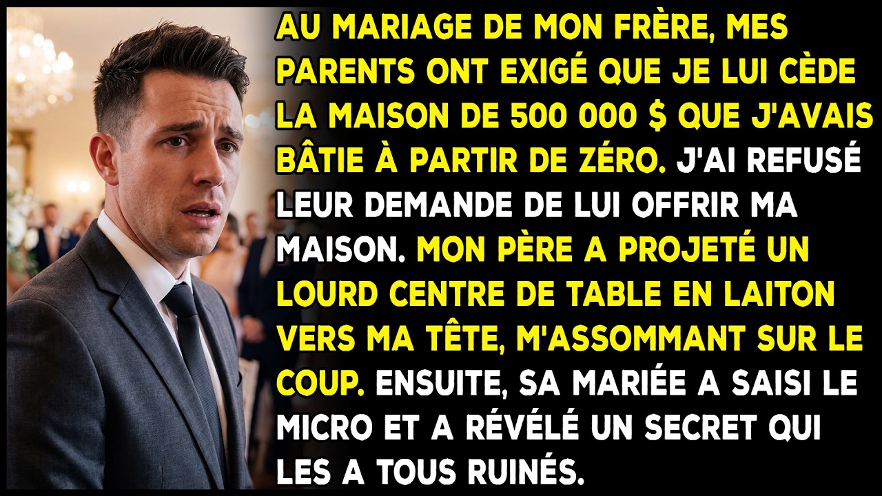 Ce n’était pas un accident, et ce n’était pas un geste malheureux. Mon propre père a soulevé ce centre de table en laiton de neuf livres et l’a balancé directement sur ma tête, devant deux cents...