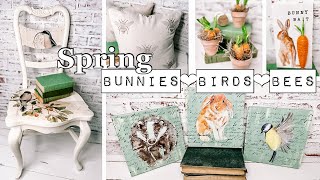 All Things Spring: Bunnies, Birds & Bees  DIY Paint, IOD Stamps & Roycycled Decoupage Paper