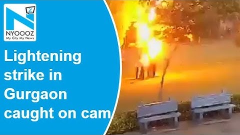 Lightening strike in Gurgaon caught on cam: 1 dead, 3 injured