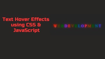 Text Hover Effects using CSS & Javascript #javascript #frontend #animation #loader #loading #css3