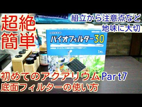 初めてのアクアリウム 底面フィルターの使い方 ニッソーバイオフィルター Part7 初心者 Youtube