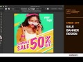 Sale Banner Design [Speed Art] Adobe Illustrator Tutorials