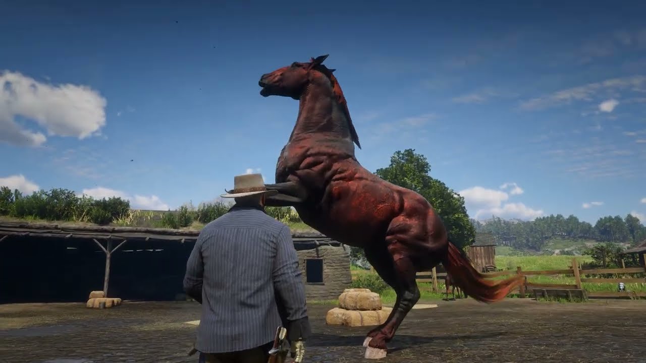 RDR 2 | Arthur Morgan Tames Hungarian Chestnut Horse in Emerald Ranch ...