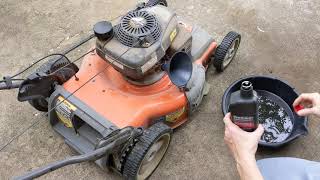 How To: Husqvarna push mower with Honda engine - Perform Oil Change