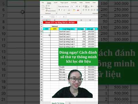 Mẹo đánh số thứ tự khi lọc dữ liệu trong excel | Nguyễn Thị Hường 2023 vừa cập nhật