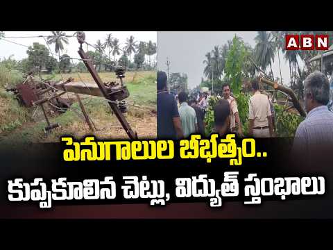 పెనుగాలుల బీభత్సం..కుప్పకూలిన చెట్లు, విద్యుత్ స్తంభాలుCrops Destroyed As Rain&Strong Winds Lash - ABNTELUGUTV
