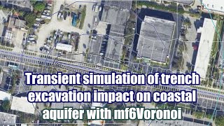 Transient simulation of the trench excavation impact on a coastal aquifer with mf6Voronoi - Tutorial