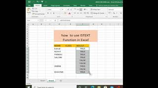 Details HOW to use ISTEXT FORMULA in excel || #shorts #msexcel #istext #trick Update
