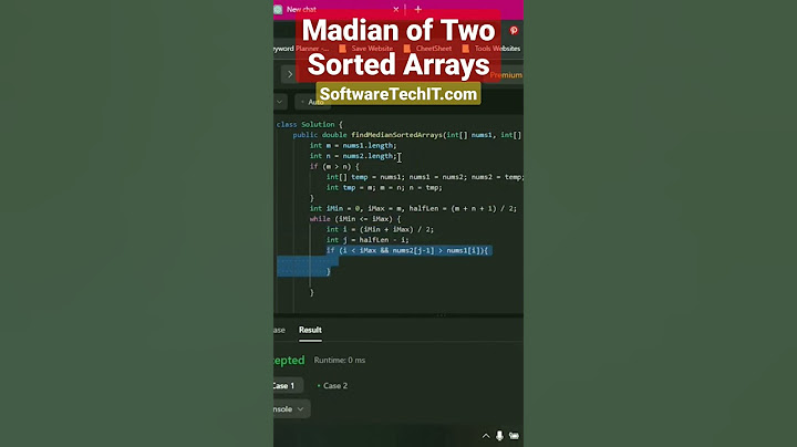 Madian of Two Sorted Array LeetCode #2023 #code #java