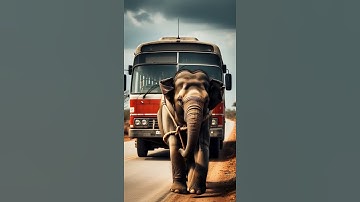 Elephant with bus #elephants #elephant #elephantsvideo #elephantvideo #elephantattack #elephantsound