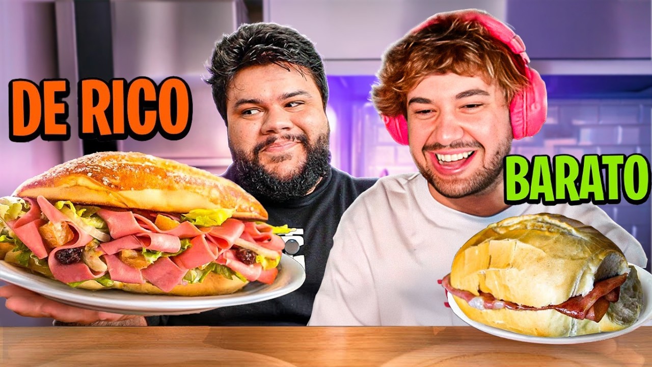 PÃO COM MORTADELA DE RICO vs SIMPLES (de pobre kkkkk) - React Thiago Quatroque