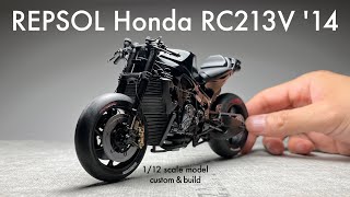 Building Tamiya 1/12 REPSOL Honda RC213V ’14 Scale Model Custom