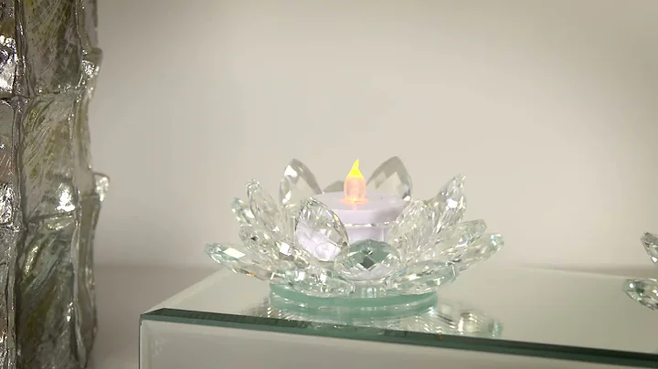 JM by Julien Macdonald Crystal Lotus Mirrored Candle Holder