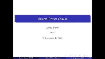 Aula 3- Parte I: Máximo Divisor Comum: Definição e Exemplos