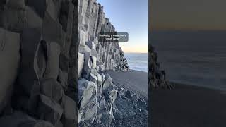 This is Reynisfjara black sand beach on the South Coast of Iceland 🌊 🇮🇸