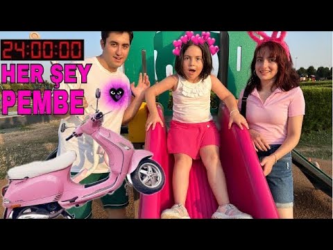 BİR GÜN BOYUNCA HER ŞEY PEMBE ZEYNEP HİRANUR 24 SAAT