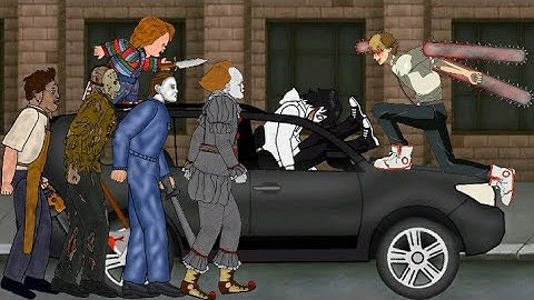 Chainsaw Man vs It Pennywise, Jeff the killer, Michael Myers, Jason Voorhees, Leatherface and Chucky