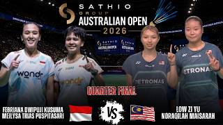 Febriana/Meilysa vs LOW Zi Yu/Noraqilah MAISARAH | Australian Open 2026 Badminton