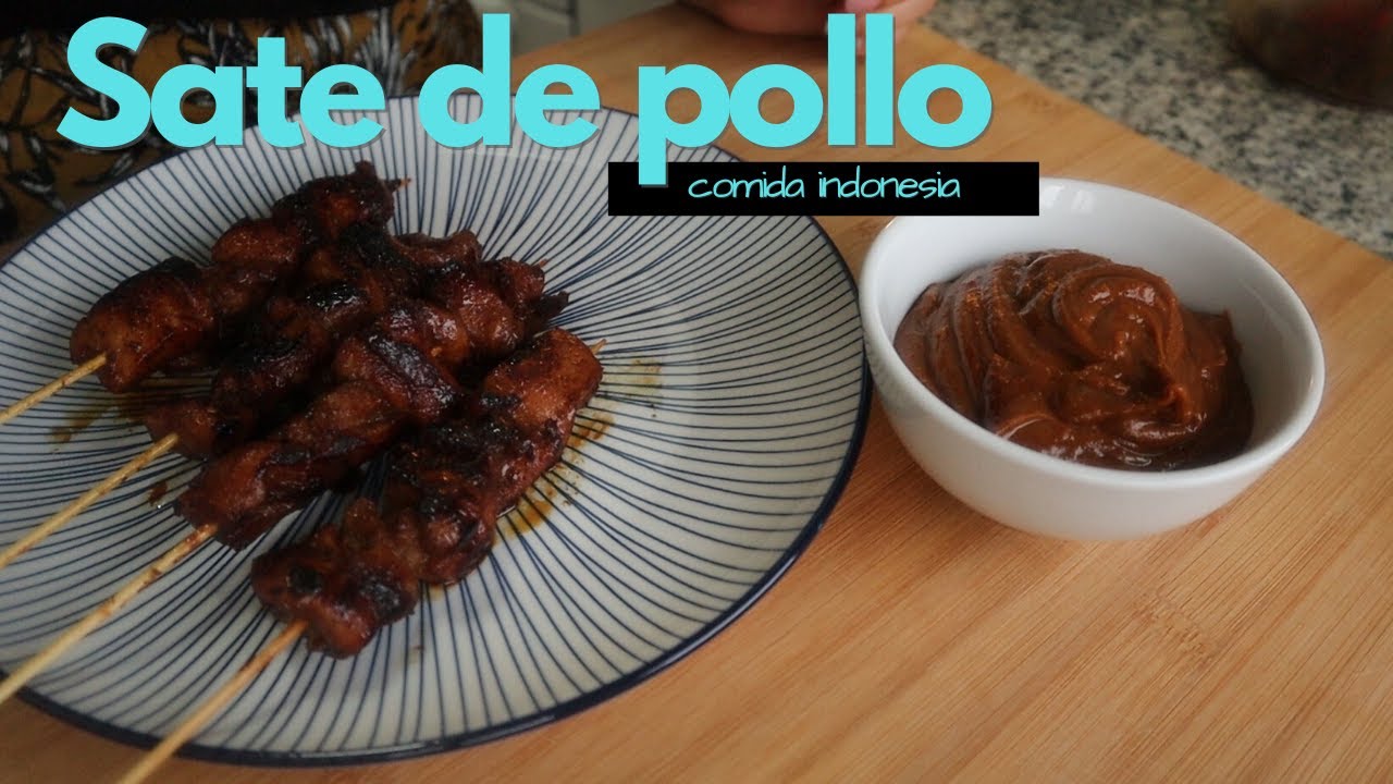 Pollo satay con salsa de cacahuete | Estilo indonesio 🇮🇩