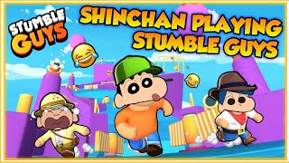 Shinchan and his friends playing stumble guys 😂 | funniest game ever 😂 | shinchan in stumble guys 😱 screenshot 5