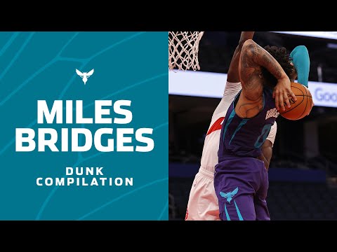 WATCH: Miles Bridges throws down alley oop dunk in double-double night