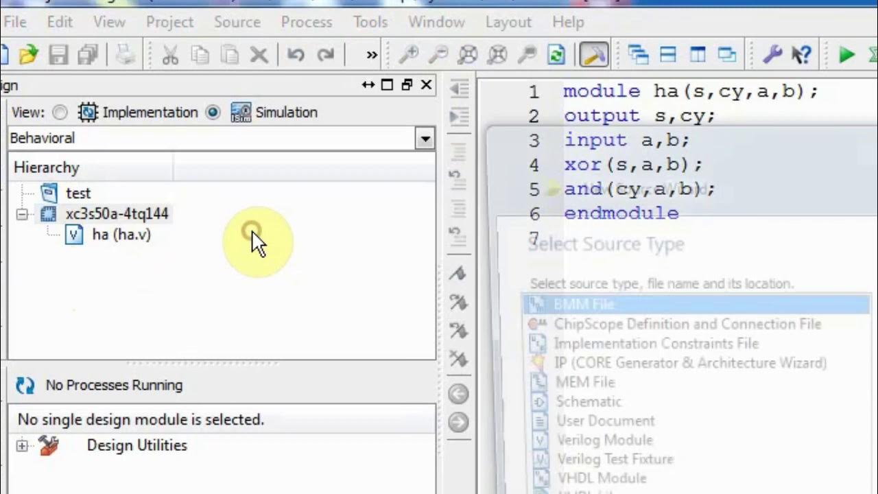 Xilinx ISE: Design and simulate VERILOG HDL Code - YouTube