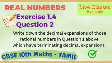 Class 10 Maths Real Numbers Ex 1.4 Q2 Chapter 1 Exercise 1.4 Question 2 CBSE NCERT 10th in Tamil