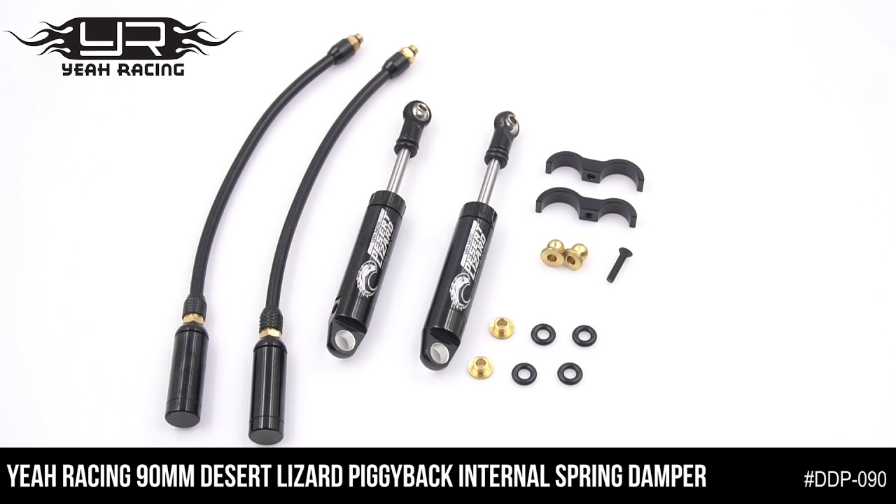 Yeah Racing 90mm Desert Lizard Piggyback Internal Spring Damper Black DDP-090BK