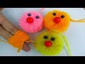 DIY Pom Pom Cat, Very Easy Wool Trick, Pom Pom Cat, DIY Craft, Crafts & Embroidery