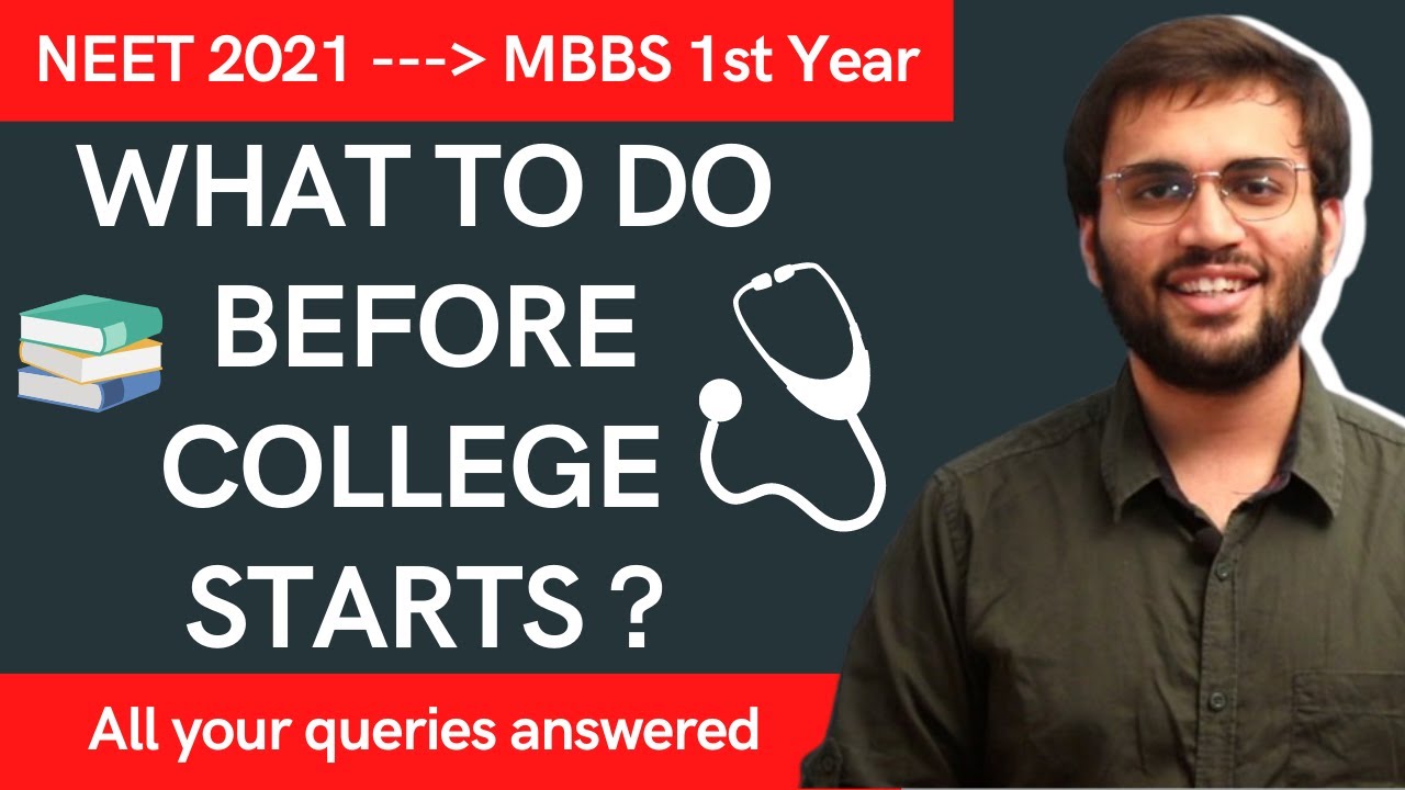 What to do before Medical College Starts | For NEET 2021 Selected MBBS ...