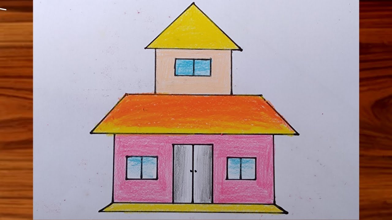 How to draw a House easy || House drawing for beginners ...