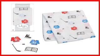 Lulujo Baby Cotton Muslin Swaddle Blanket, 47 x 47, Hockey