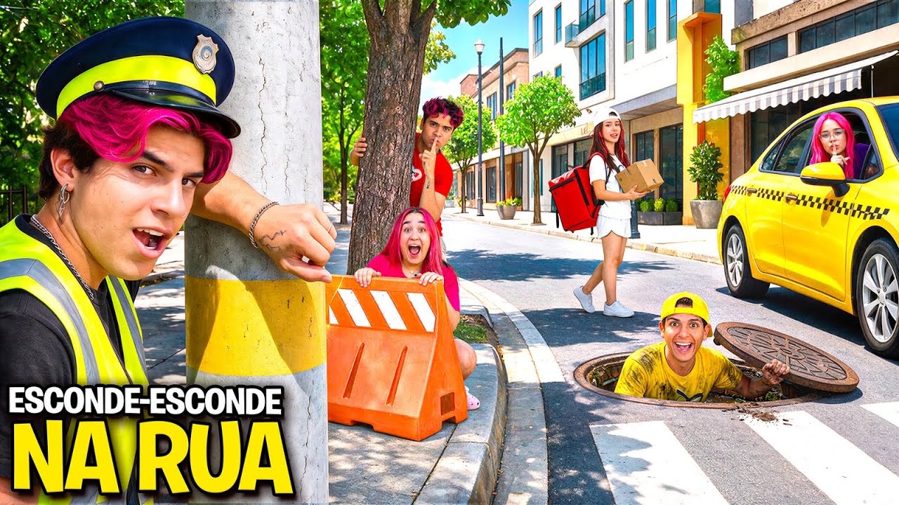 BRINCAMOS DE ESCONDE ESCONDE NA RUA *Fomos atropelados ?