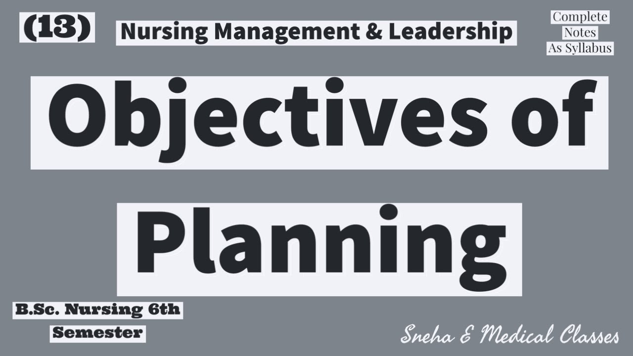 Objectives of Planning in Management !! Hindi !!