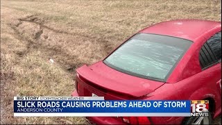 Icy conditions cause problems on the road
