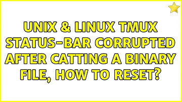 Unix & Linux: tmux status-bar corrupted after catting a binary file, how to reset? (7 Solutions!!)