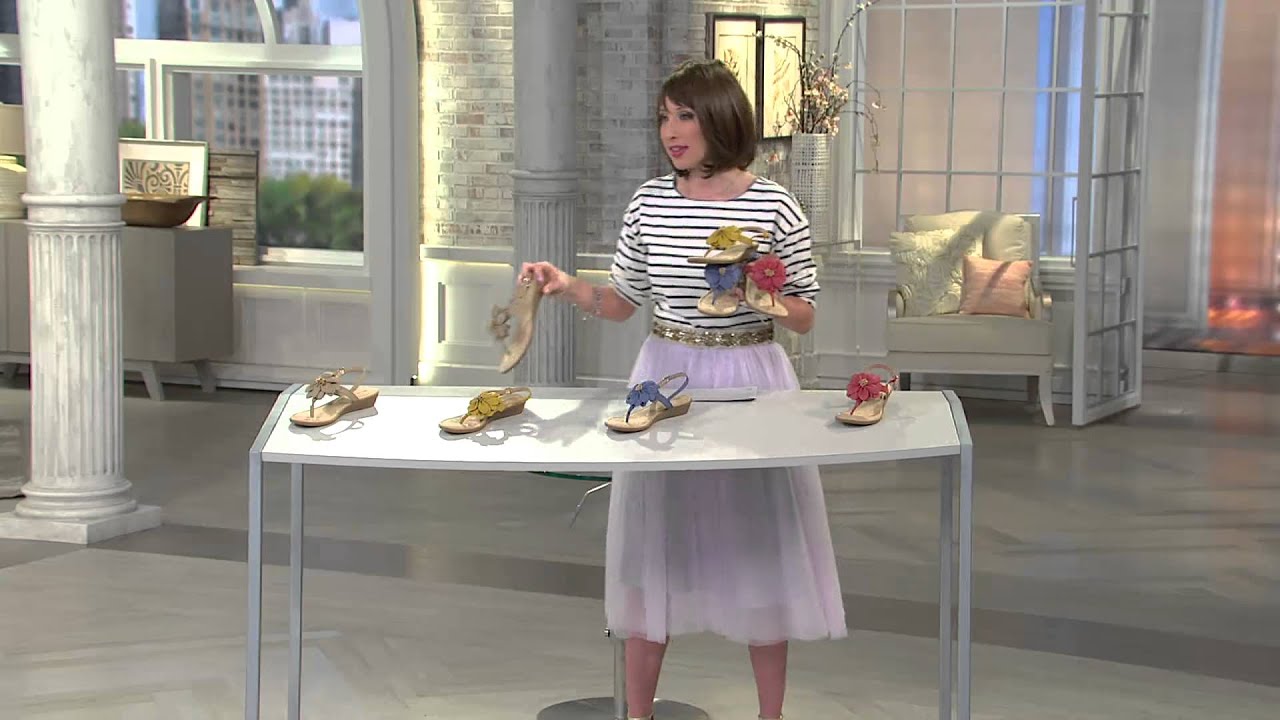 Rialto Mini Wedge Sandals with Flower - Gilmore with Courtney Cason