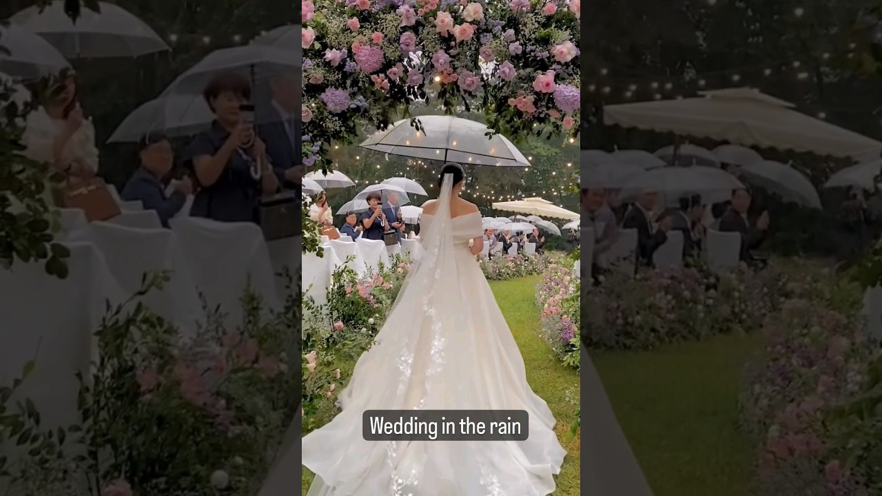 Wedding in the rain. 