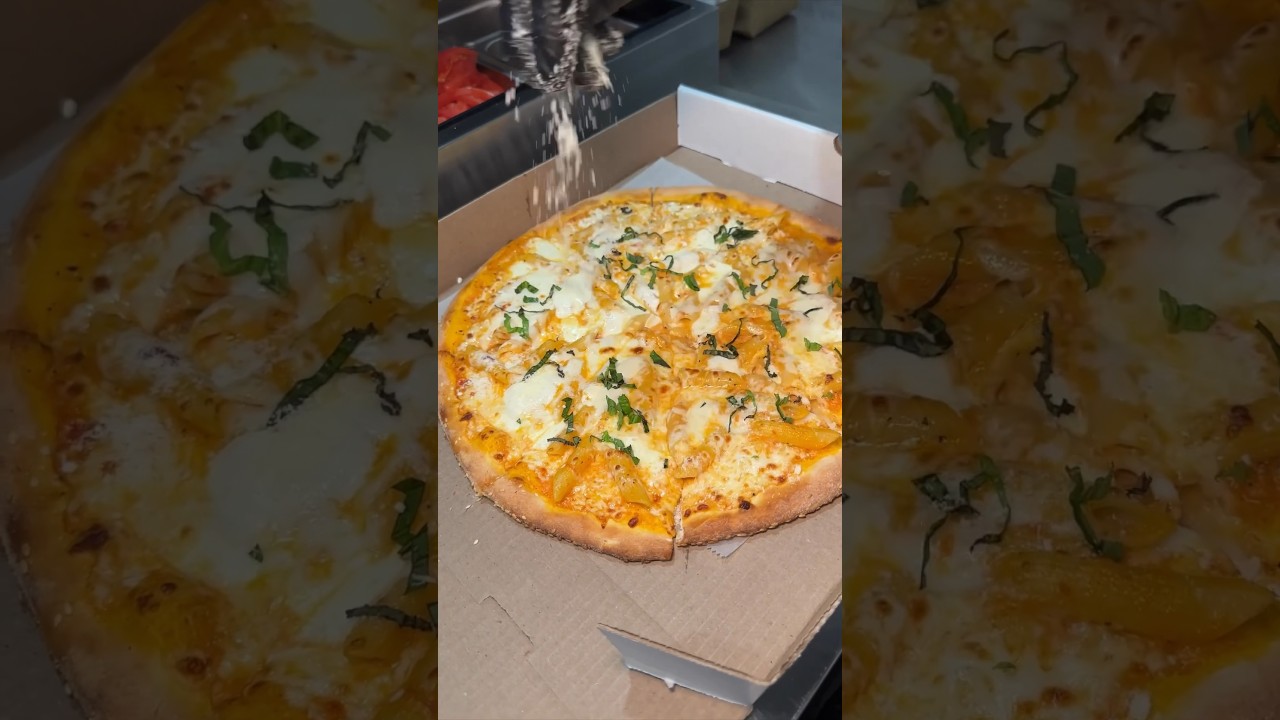 The VODKA PIZZA from Wahizza Pizza in New Jersey! 🍝🧀🔥🤤 Yes, please. #DEVOURPOWER