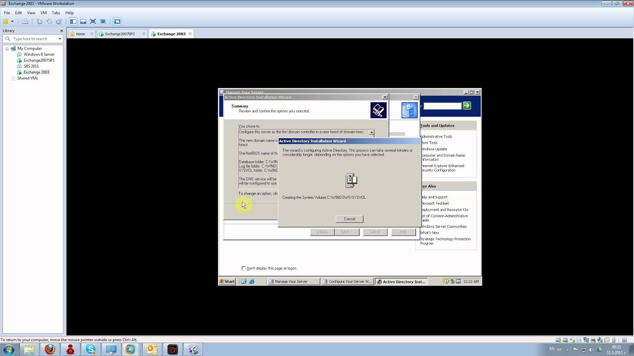 Installing Active Directory on Windows 2003 - YouTube