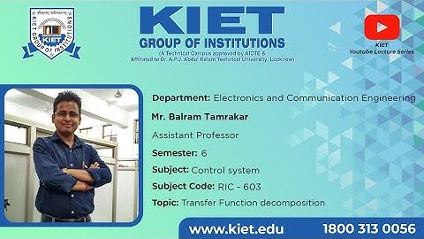 Transfer Function Decomposition | Mr. Balram Tamrakar | ECE_6Sem_Control_System