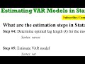 (Stata13): VAR Estimation and Discussions #var #Johansen #lags #serialcorrelation #normality