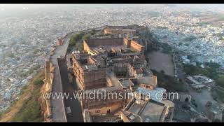 Stunning top-angle view of Jodhpur City, Mehrangarh Fort